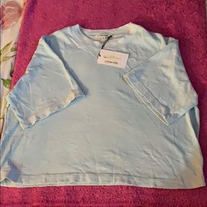 Bandier cotton citizen ice blue crop top